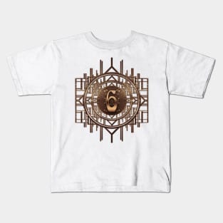 decadent retro 1920s art-deco design in gold with numeral six - numbers Kids T-Shirt